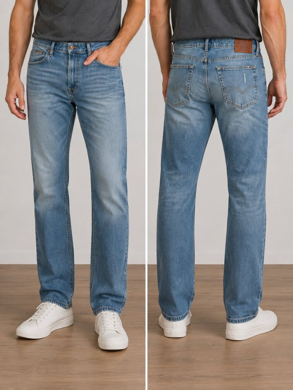 Tommy Hilfiger Denim Jeans Men's 38x30 Slim Straight Medium Wash Blue Pants